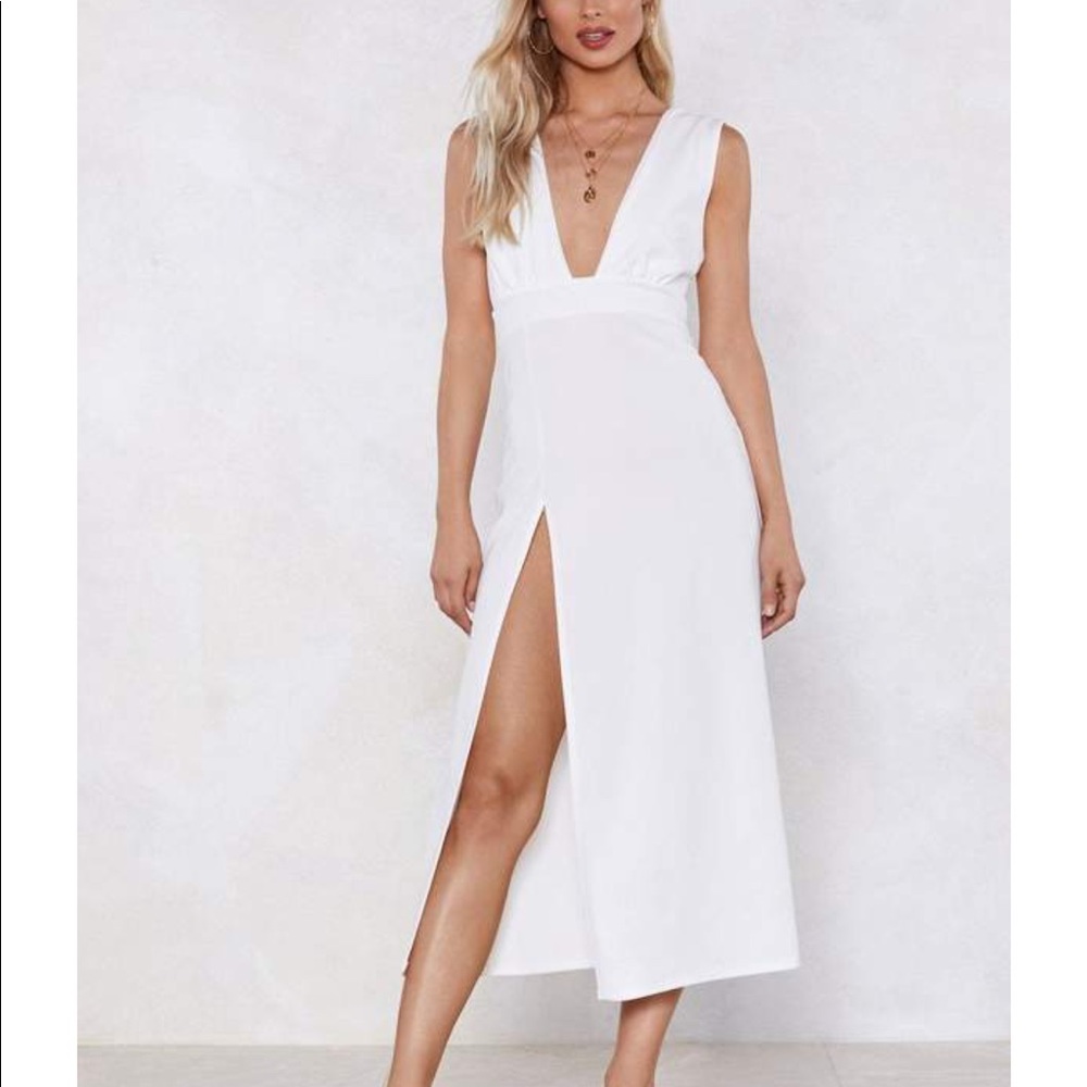 Nasty Gal white Deep on Dancing Dress, size 6